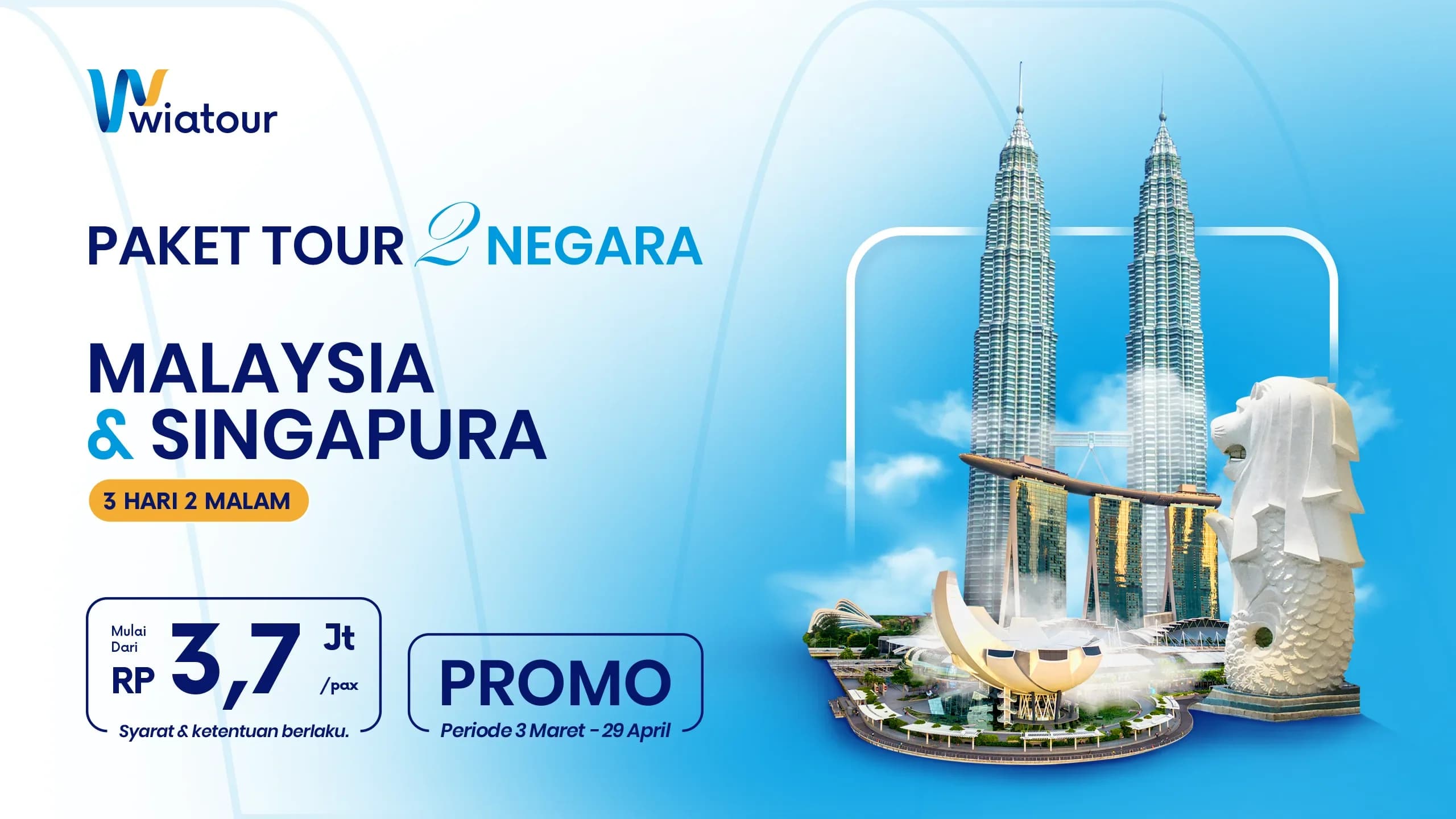 Hero Image Paket Tour 2  Negara Malaysia dan Singapura. (3 Hari 2 Malam)